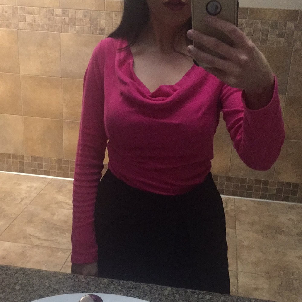 Pink long sleeve - cow neck